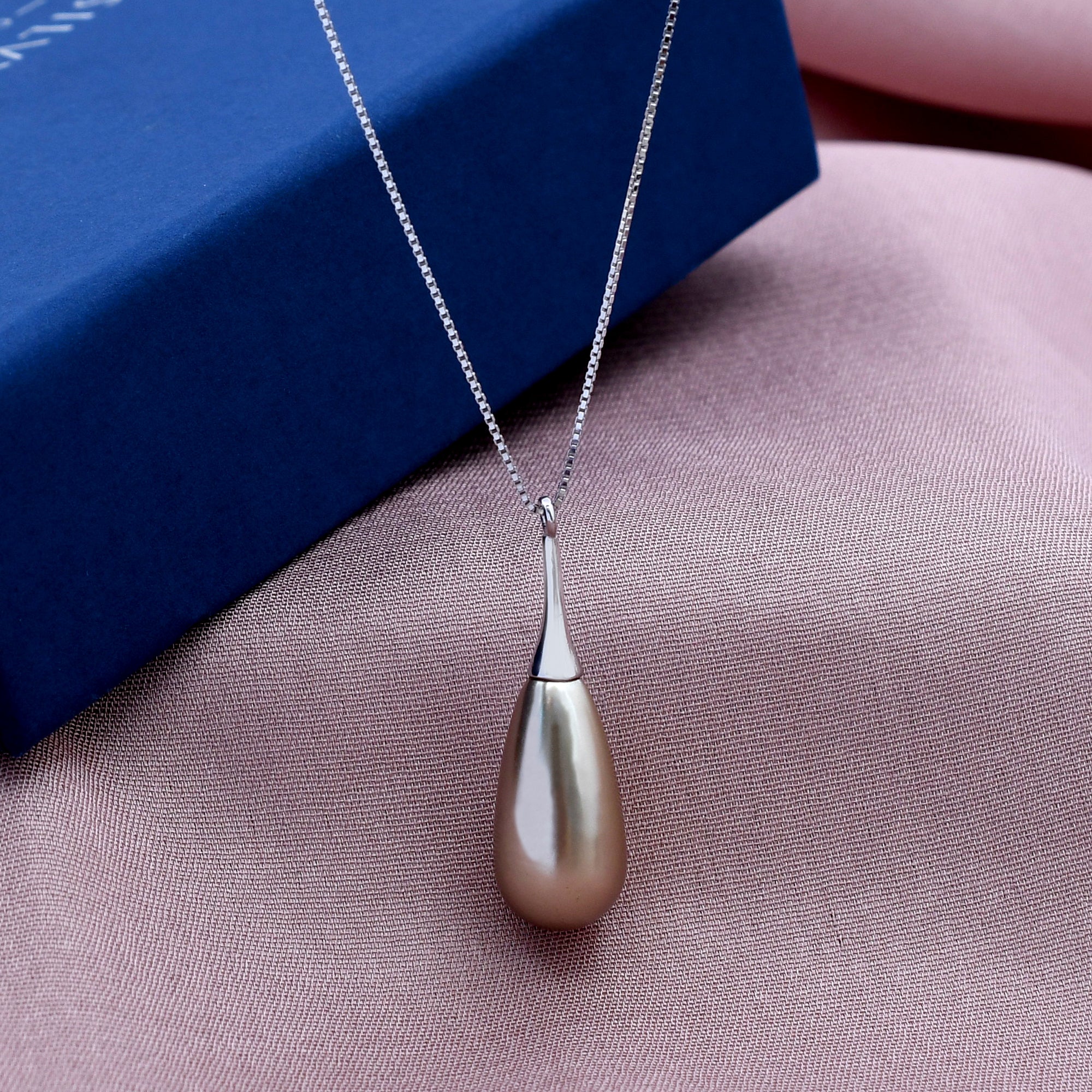Long Pearl Drop 925 Sterling Silver Pendant