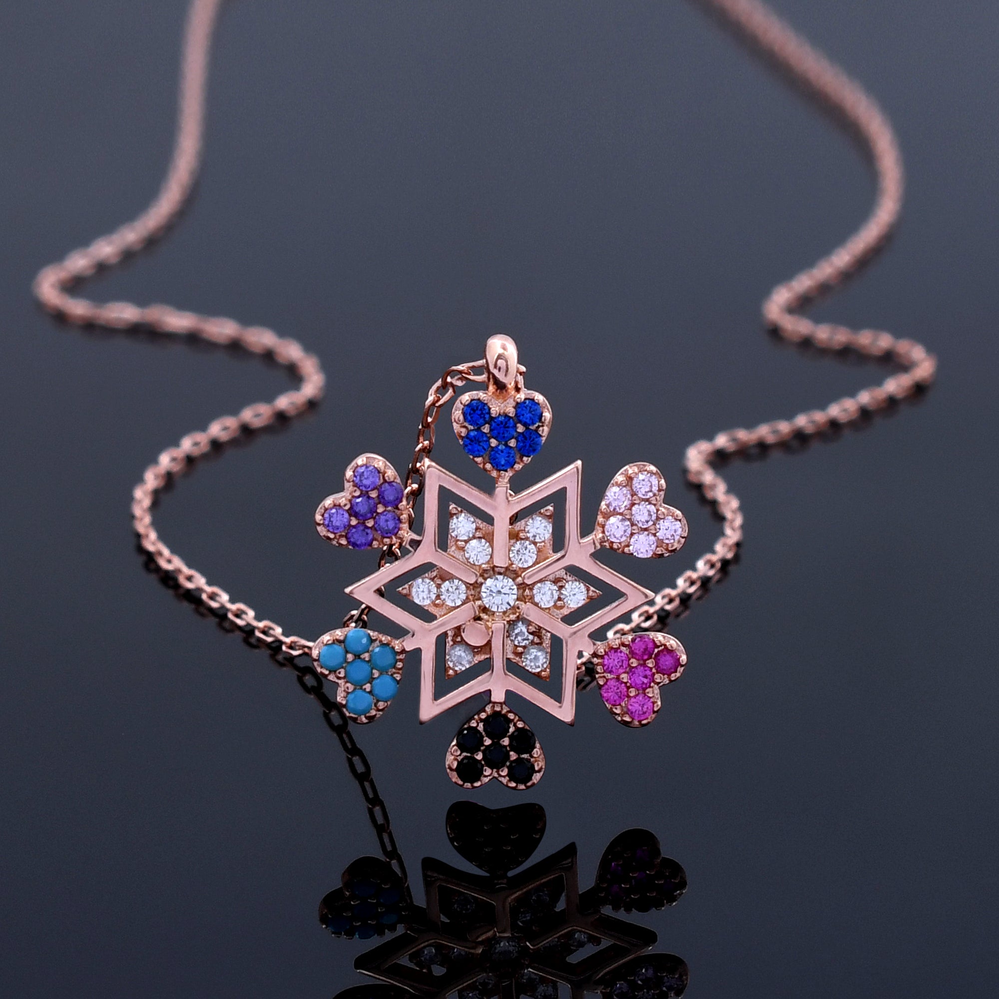 Star Heart Design 925 Sterling Silver Pendant