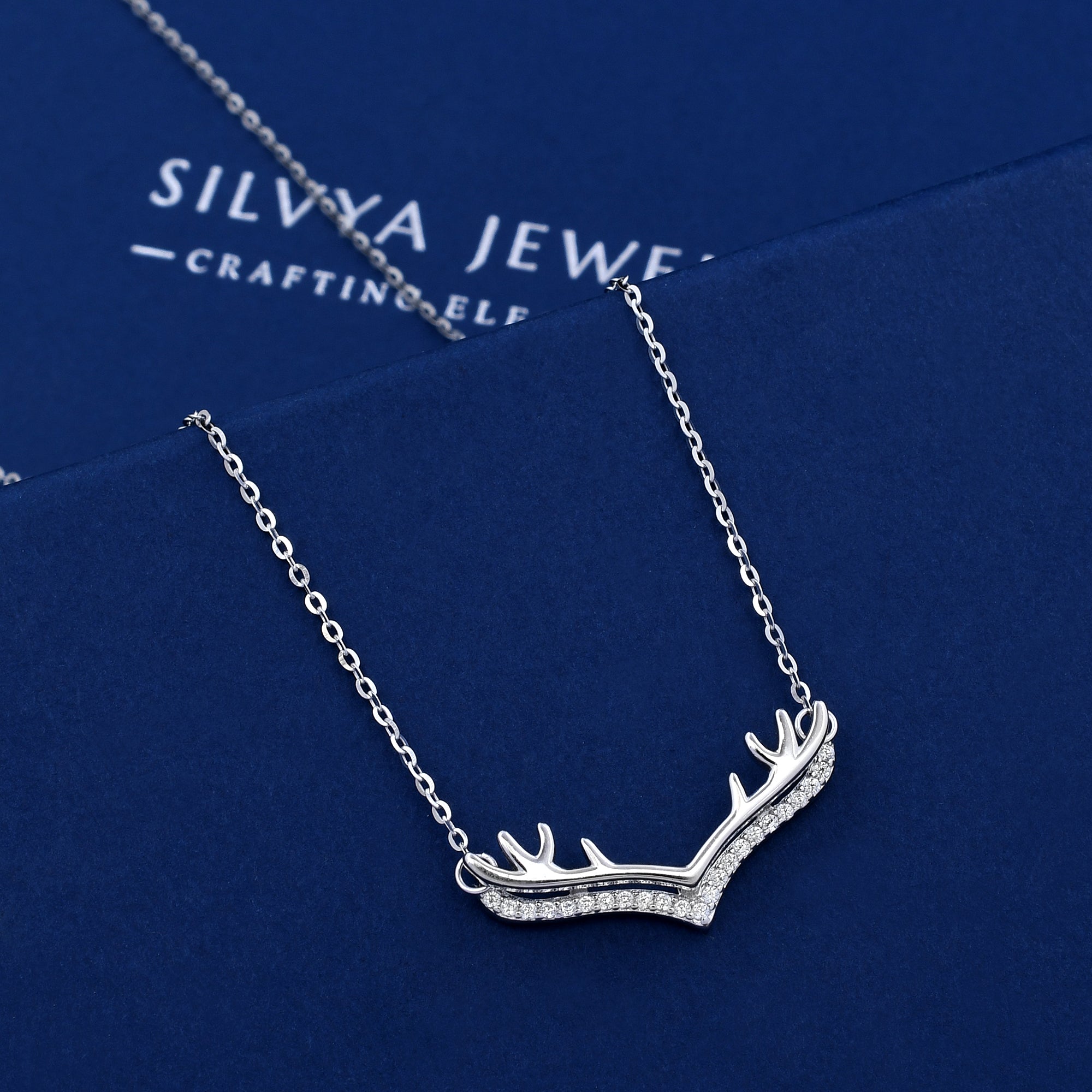 Deer Antler Design 925 Sterling Silver Pendant