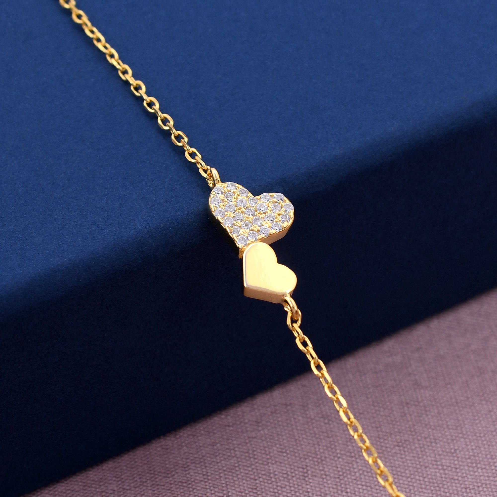 Diamond Heart Design 925 Sterling Silver Bracelet