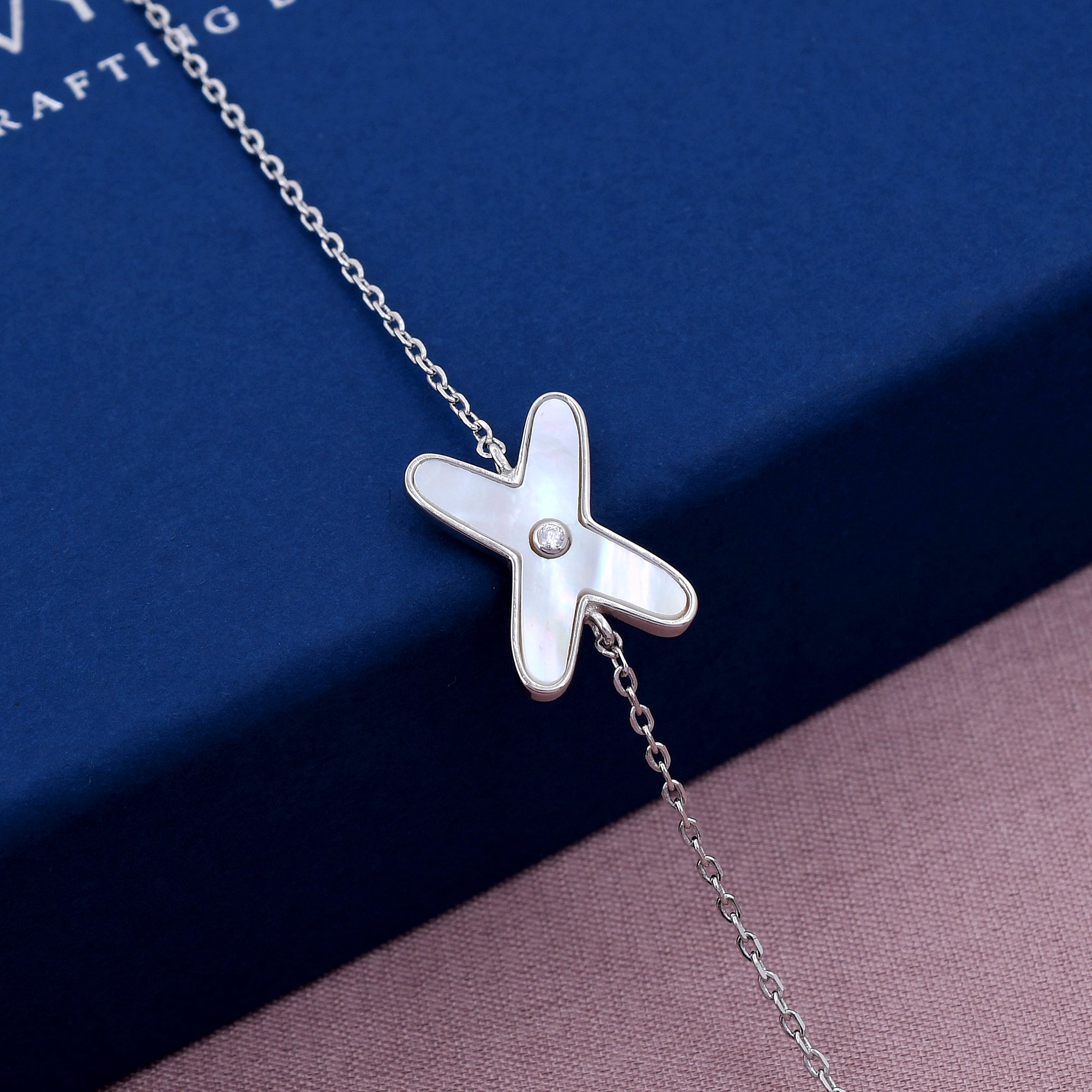 MOP Clover Charm925 Sterling Silver Bracelet