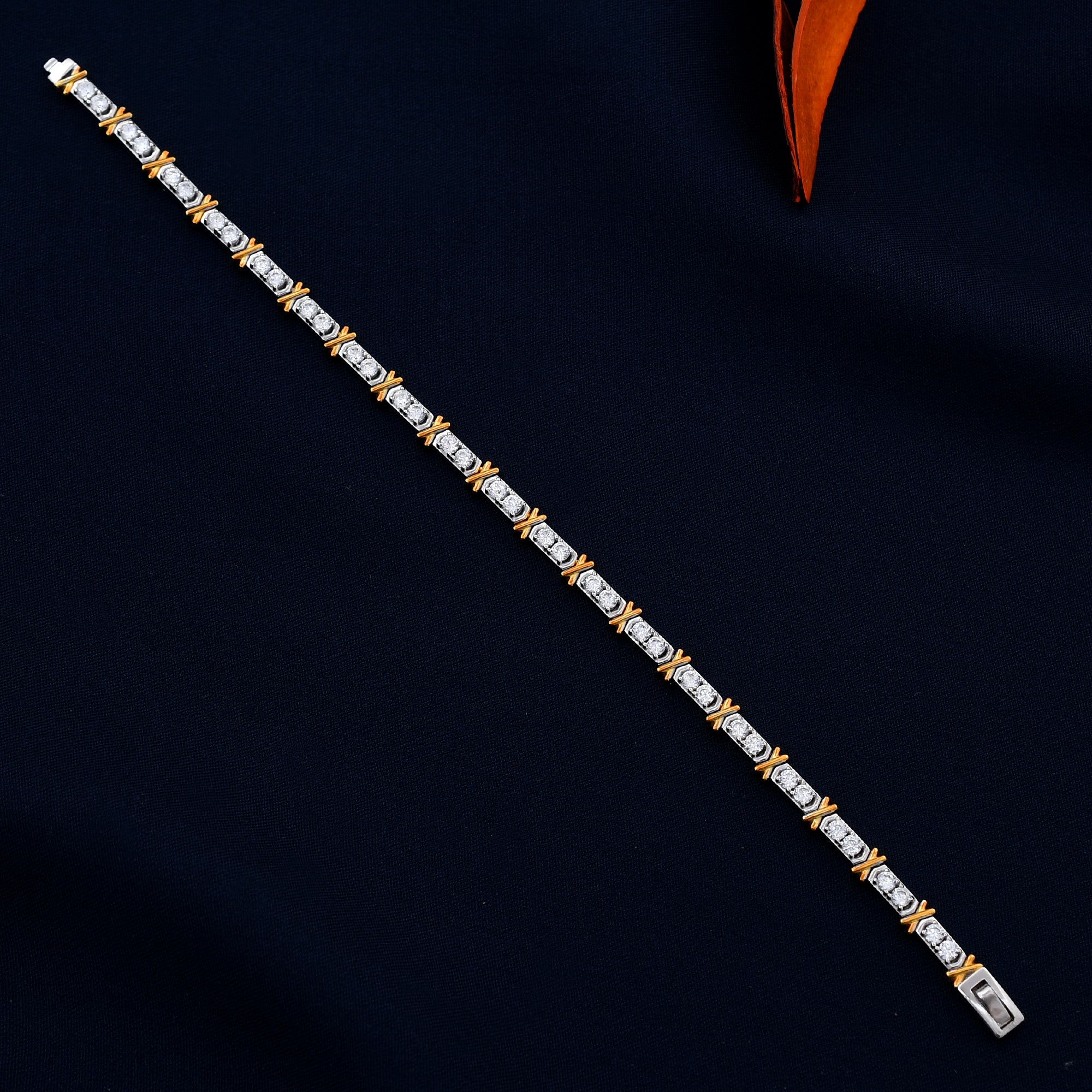 Dual Cross Design 925 Sterling Silver Bracelet