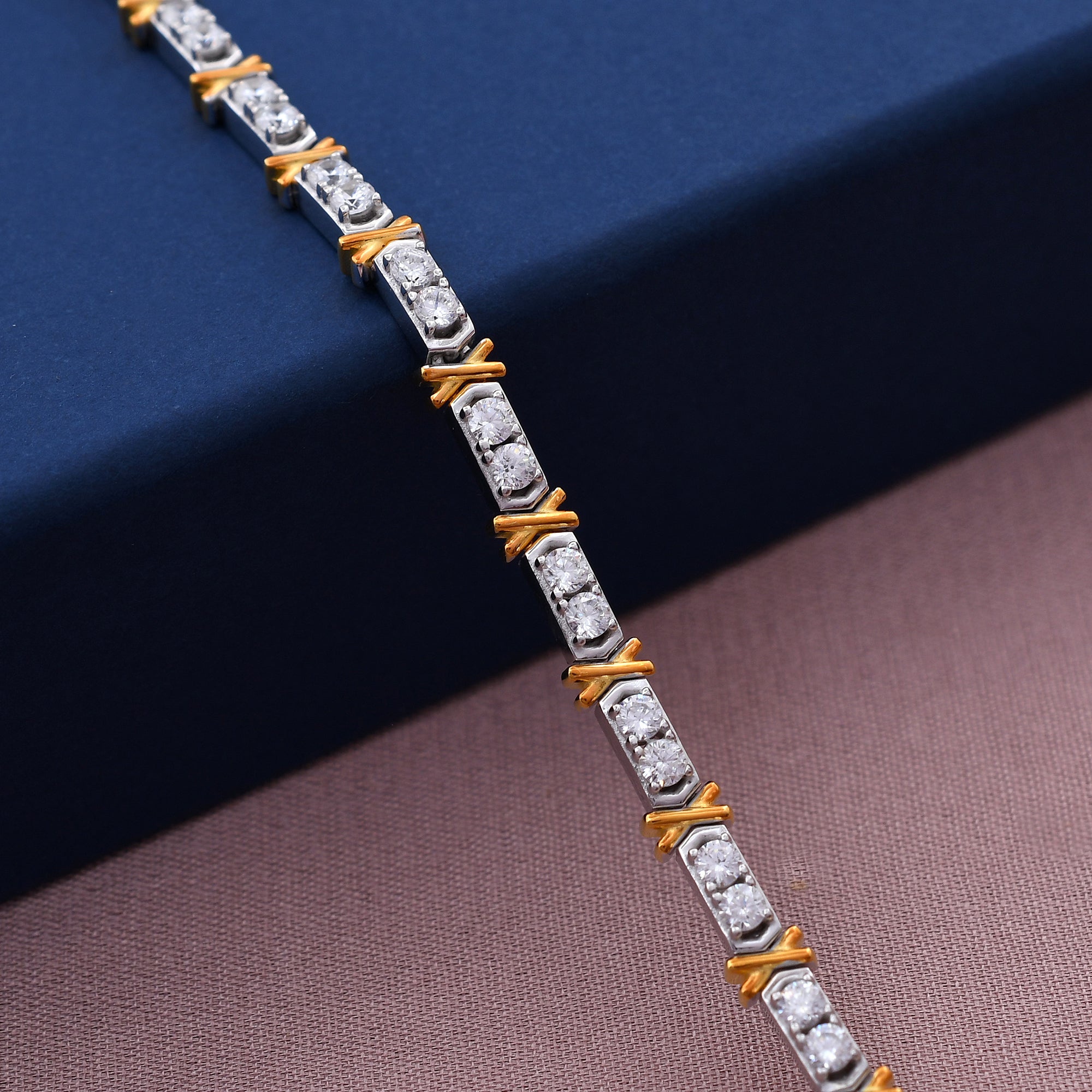 Dual Cross Design 925 Sterling Silver Bracelet