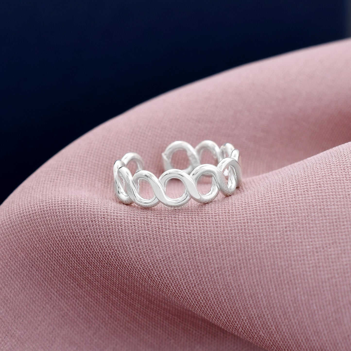 Infinity link Design 925 Sterling Silver Toe Ring