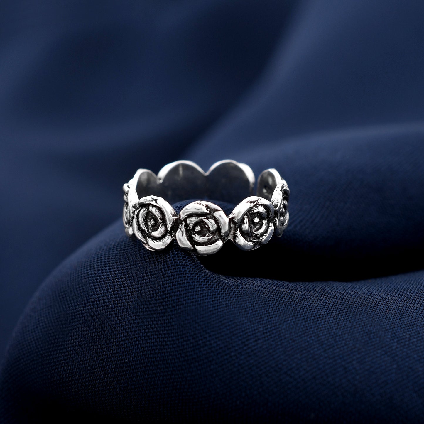Rose Flower Design 925 Sterling Silver Toe Ring