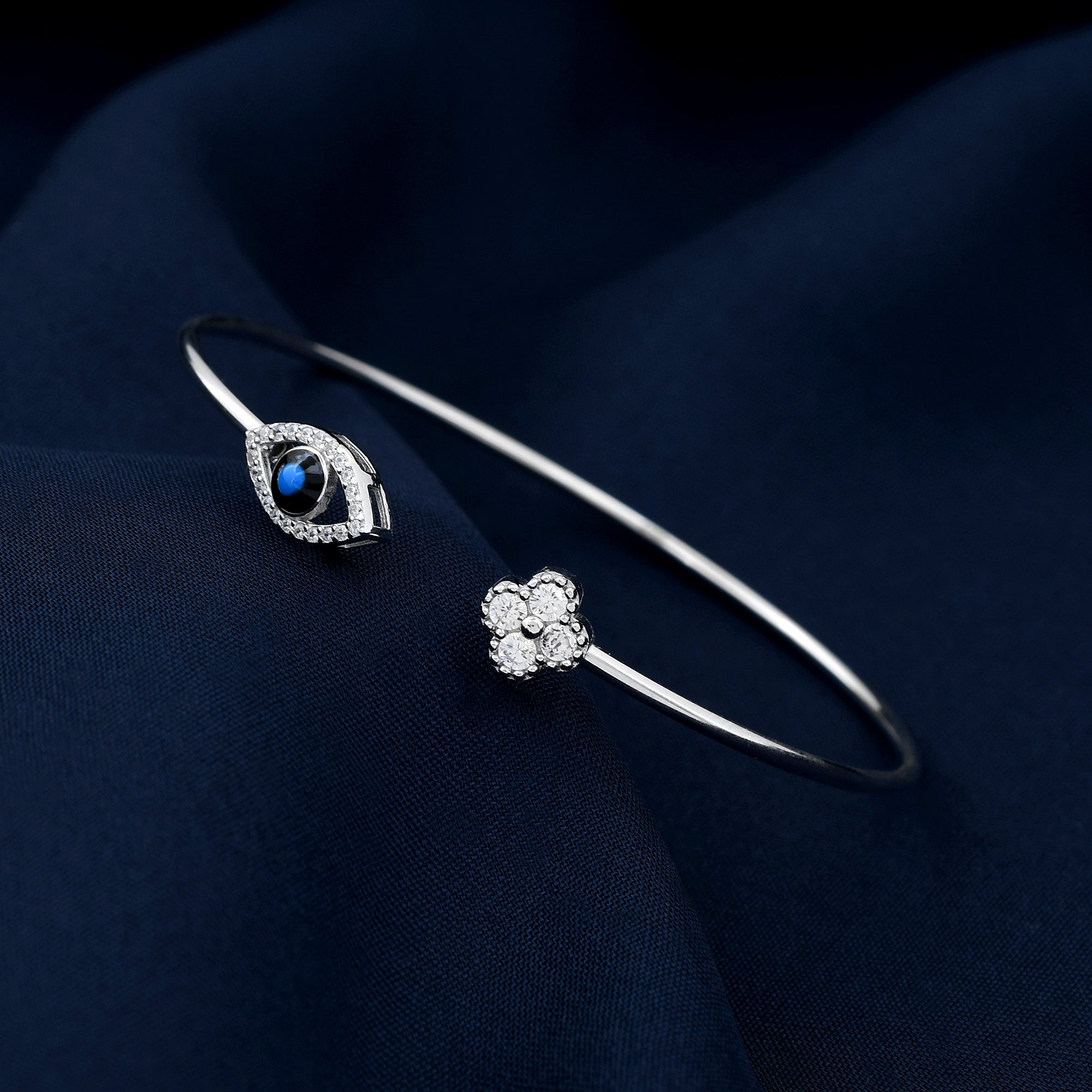 Evil Eye Zircon 925 Sterling Silver Bracelet