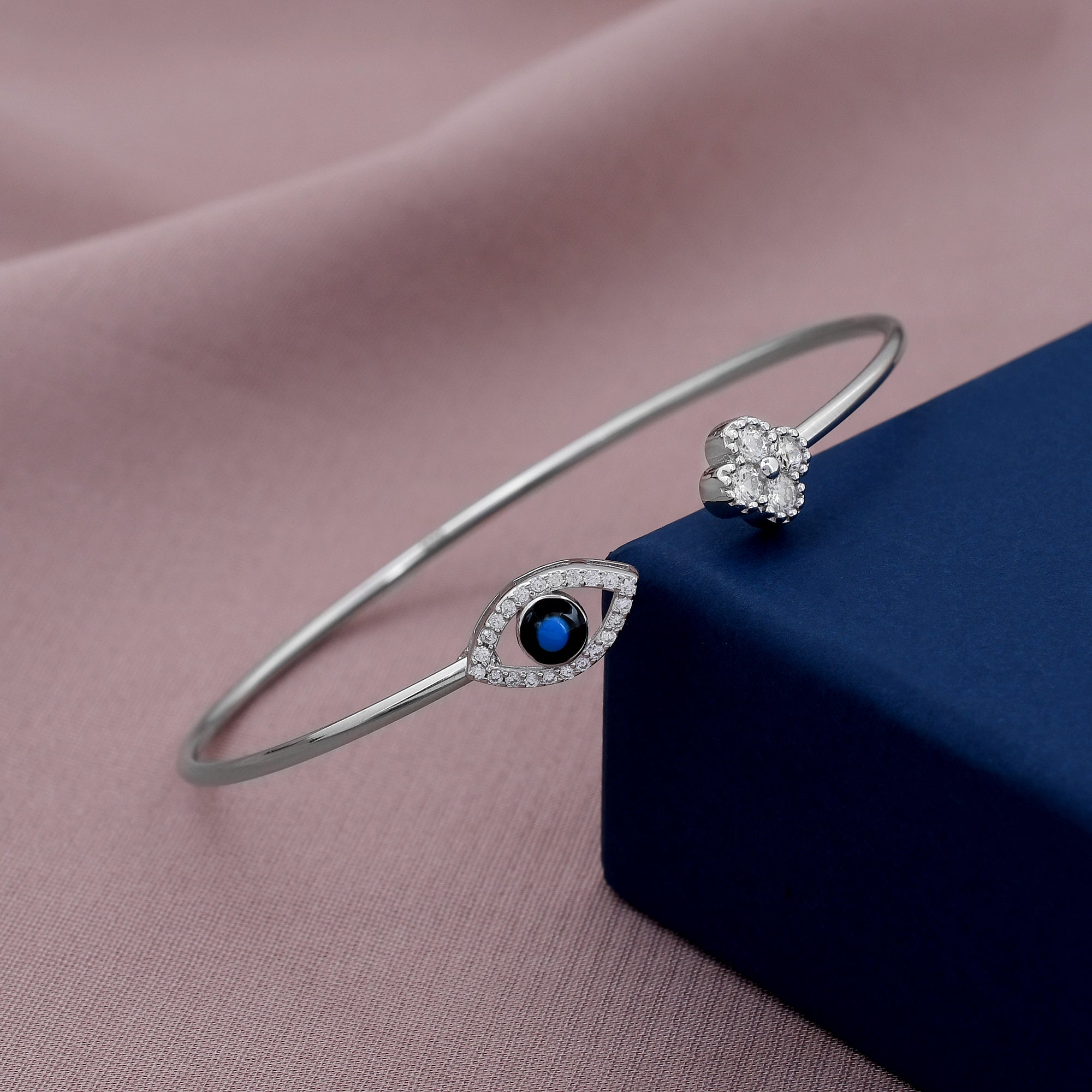 Evil Eye Zircon 925 Sterling Silver Bracelet
