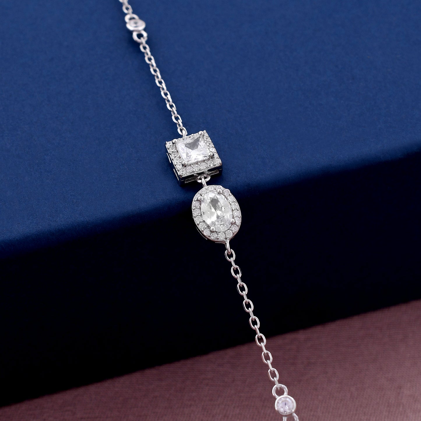 Crystal Classic Design 925 Sterling Silver Bracelet