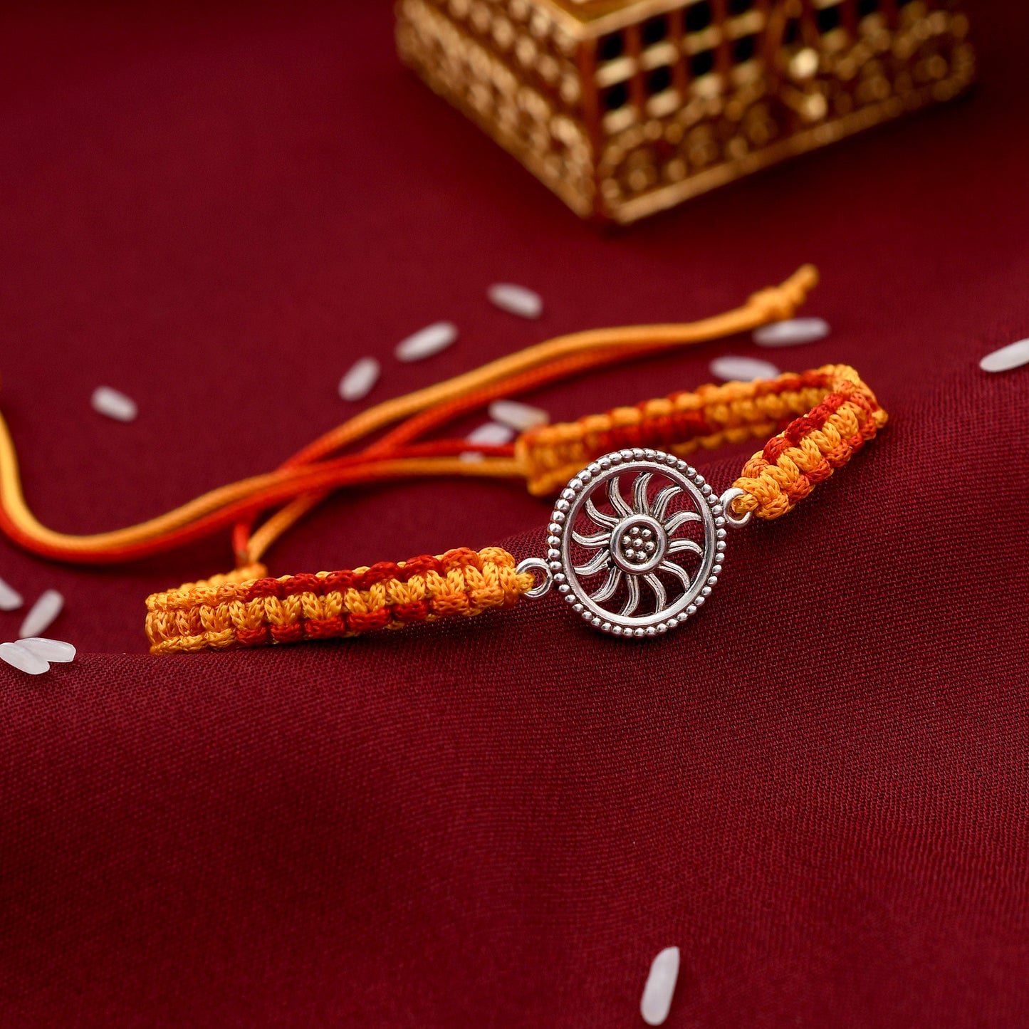Sun Shine Design 925 Silver Rakhi