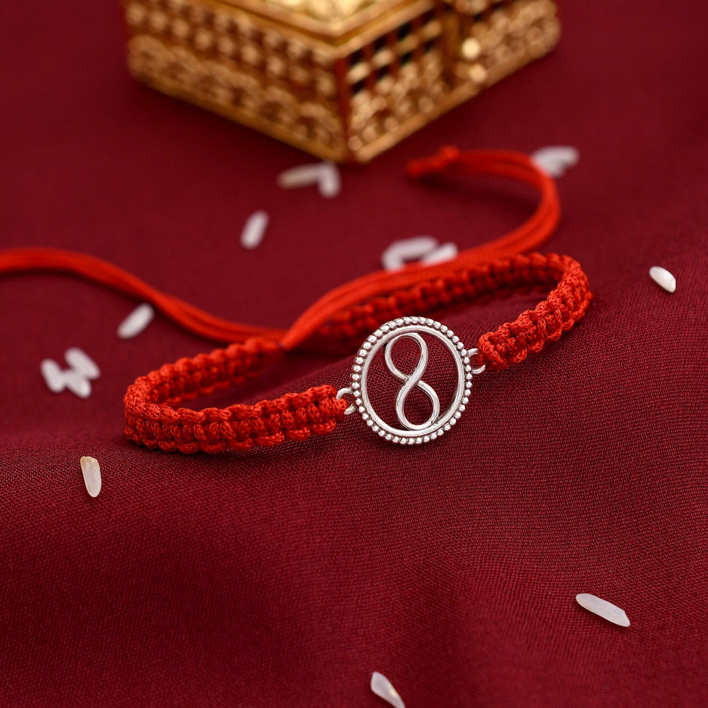 Infinity Design 925 Silver Rakhi