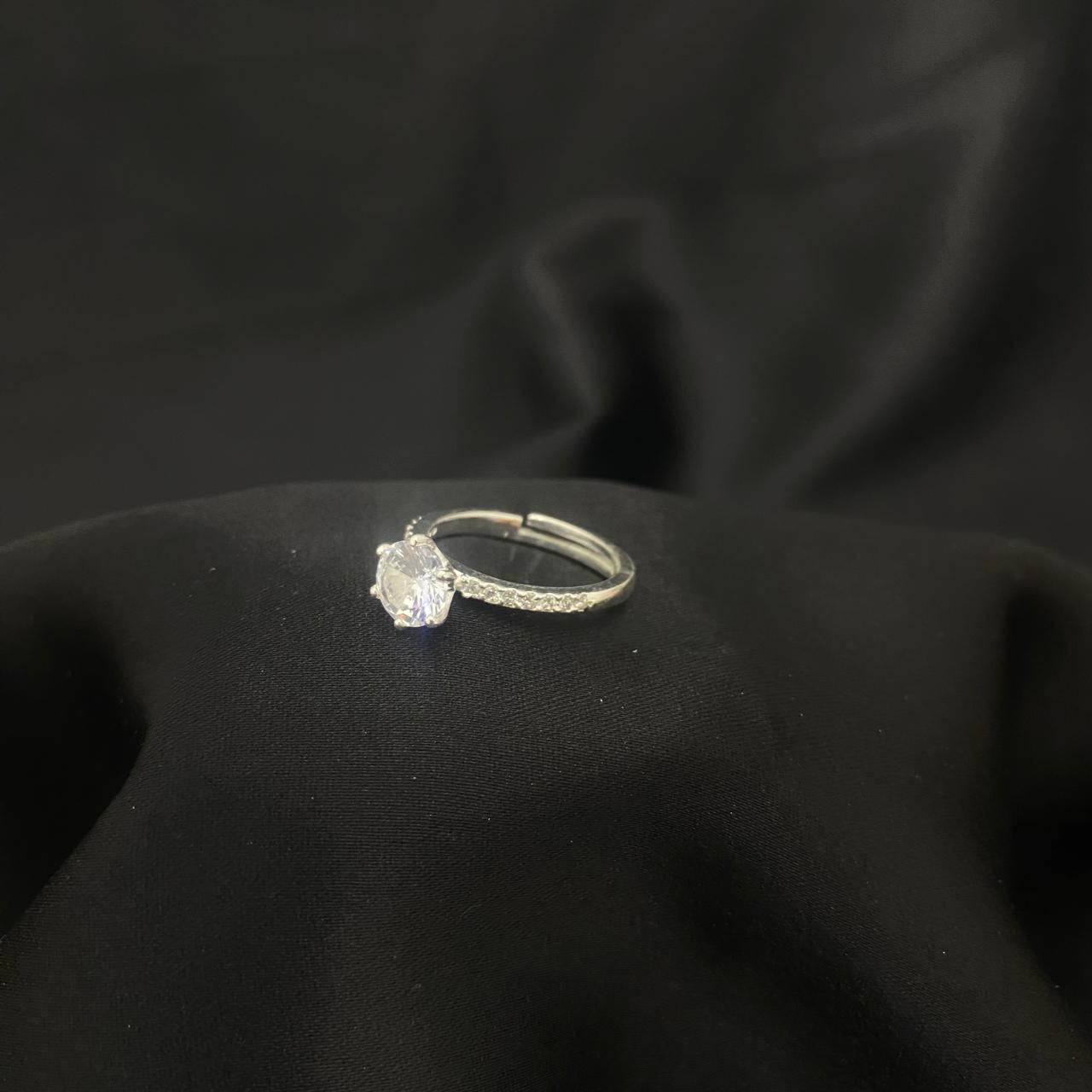Solitaire Diamond 925 Sterling Silver Ring