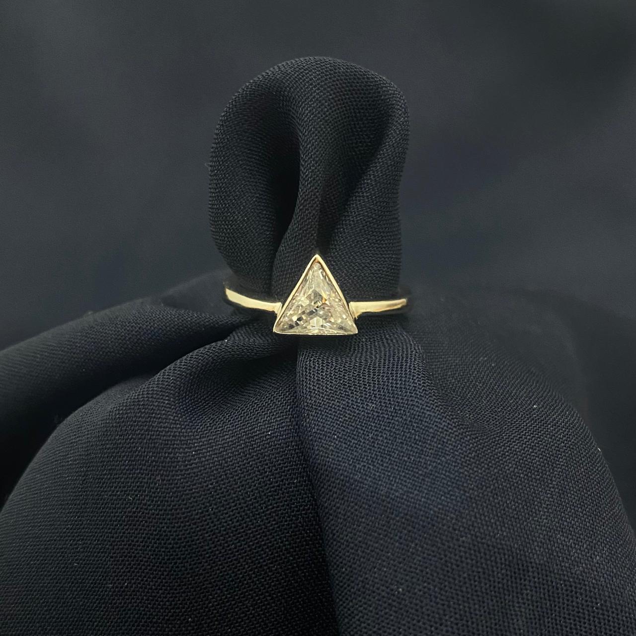 Trillion Cut Diamond 925 Sterling Silver Ring