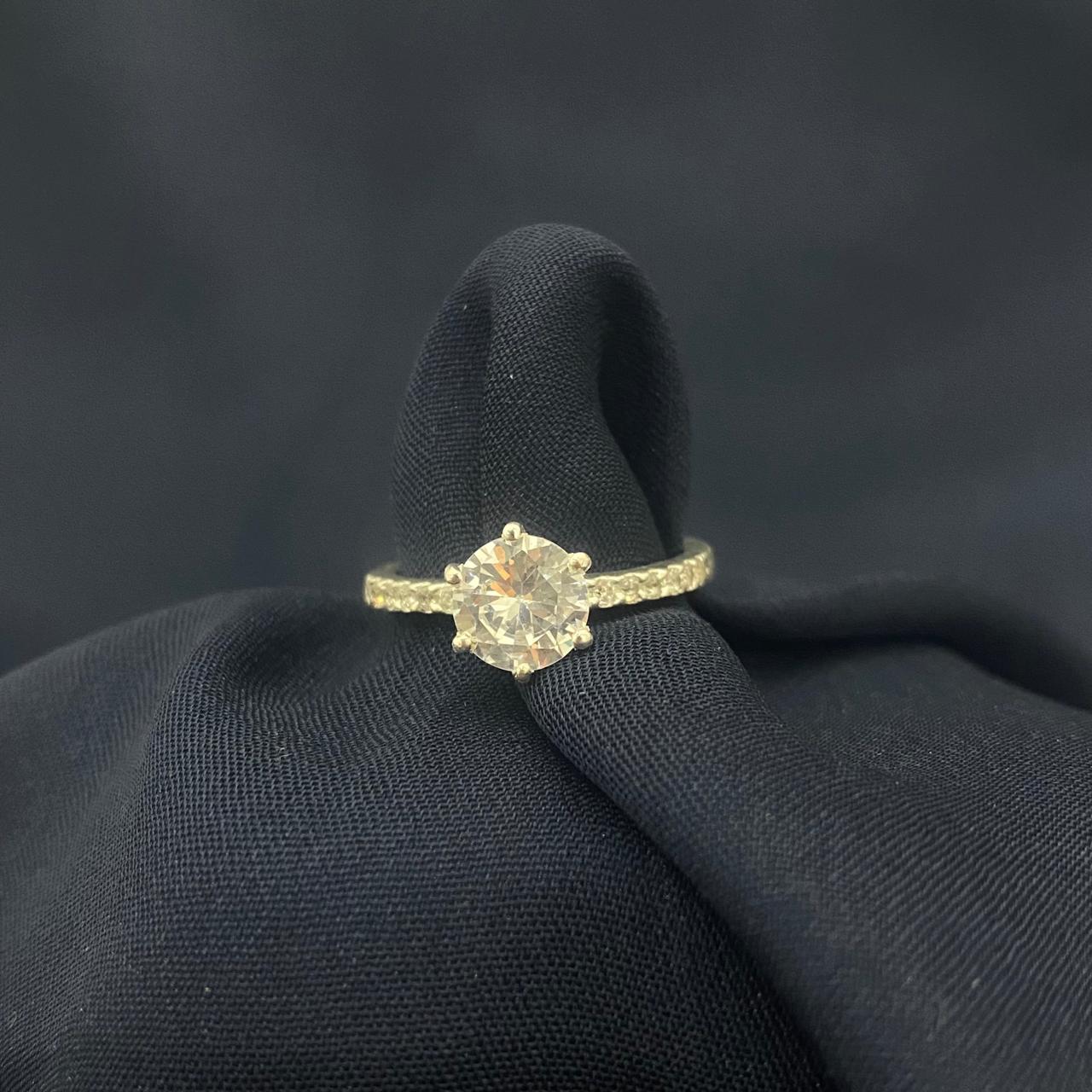 Solitaire Diamond 925 Sterling Silver Ring