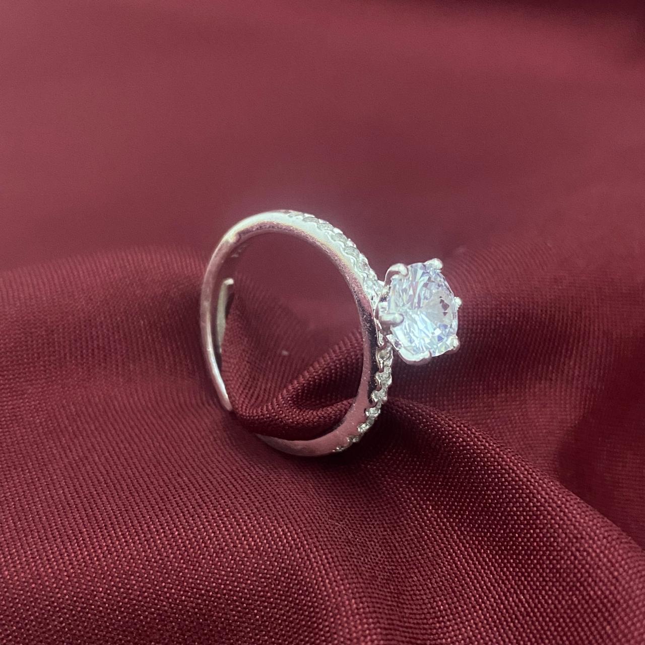 Solitaire Diamond 925 Sterling Silver Ring