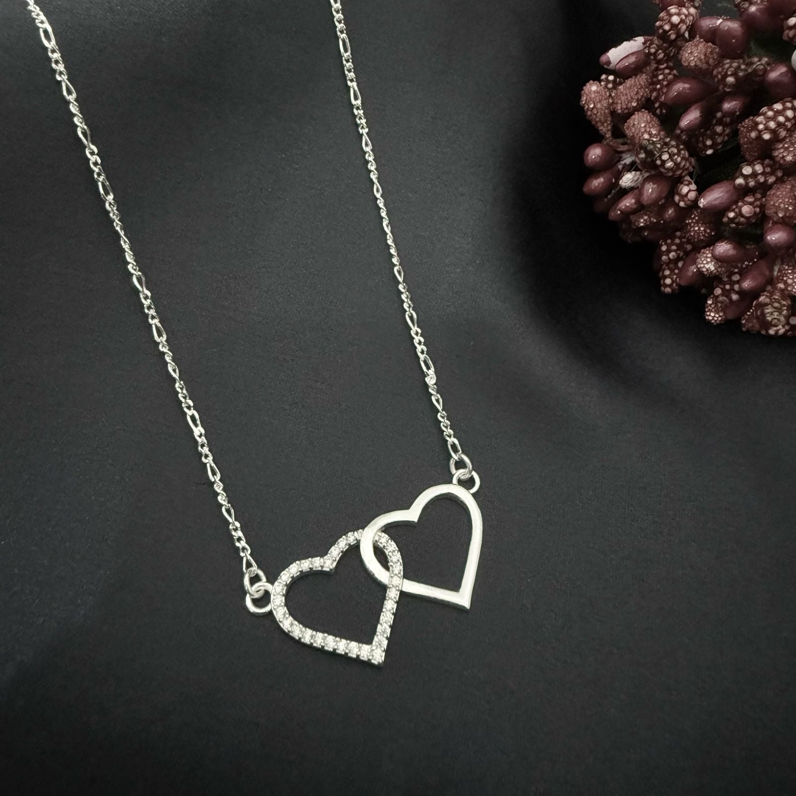 Double Heart Design 925 Sterling Silver Pendant