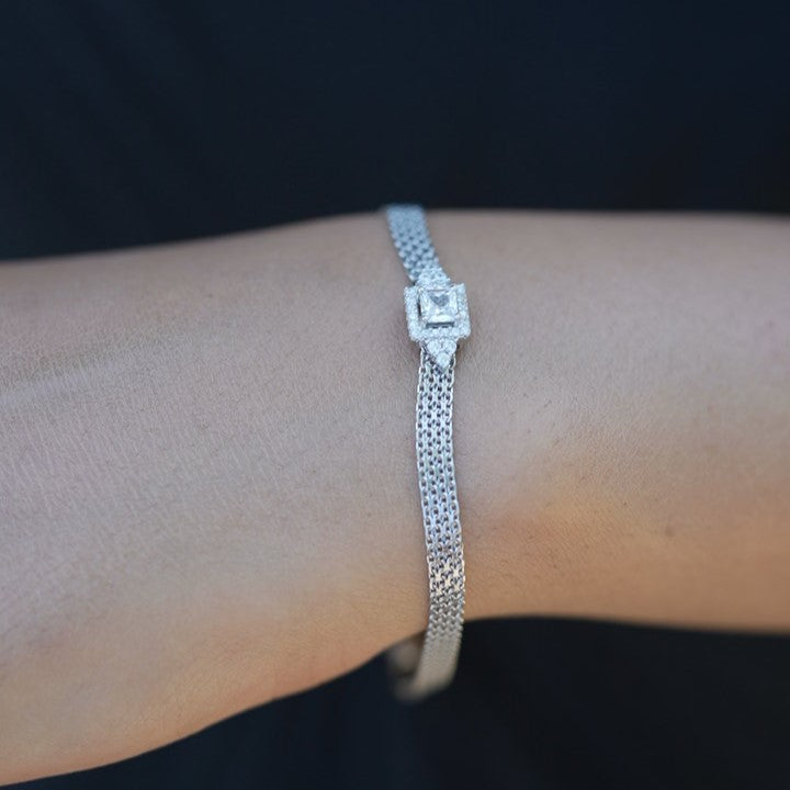 Cubic Zirconia 925 Sterling Silver Bracelet