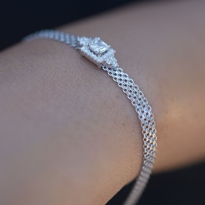 Cubic Zirconia 925 Sterling Silver Bracelet