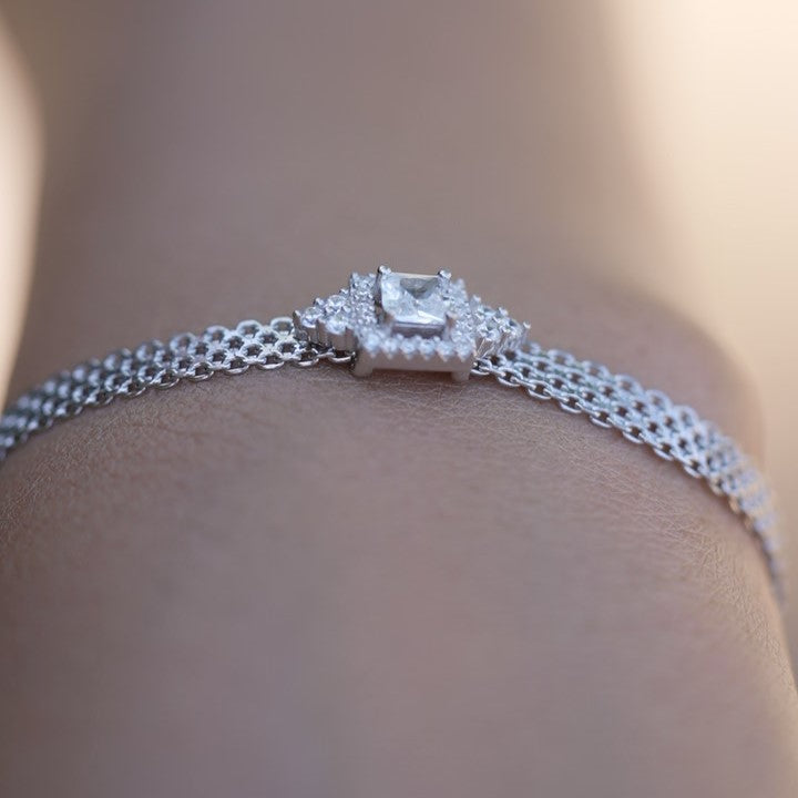 Cubic Zirconia 925 Sterling Silver Bracelet