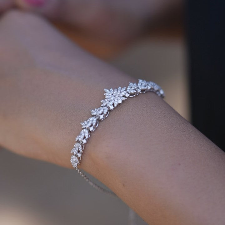 Crystal Zircon 925 Sterling Silver Bracelet
