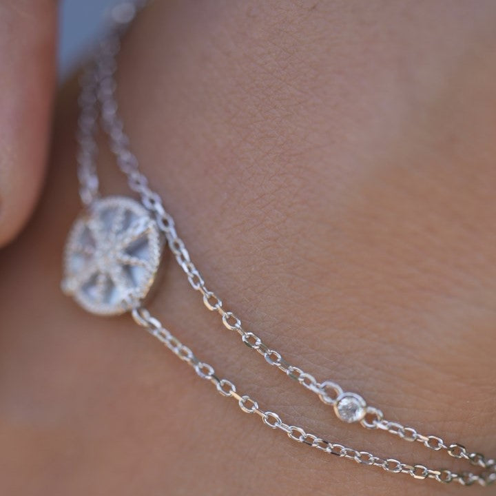 MOP Zircon 925 Sterling Silver Bracelet