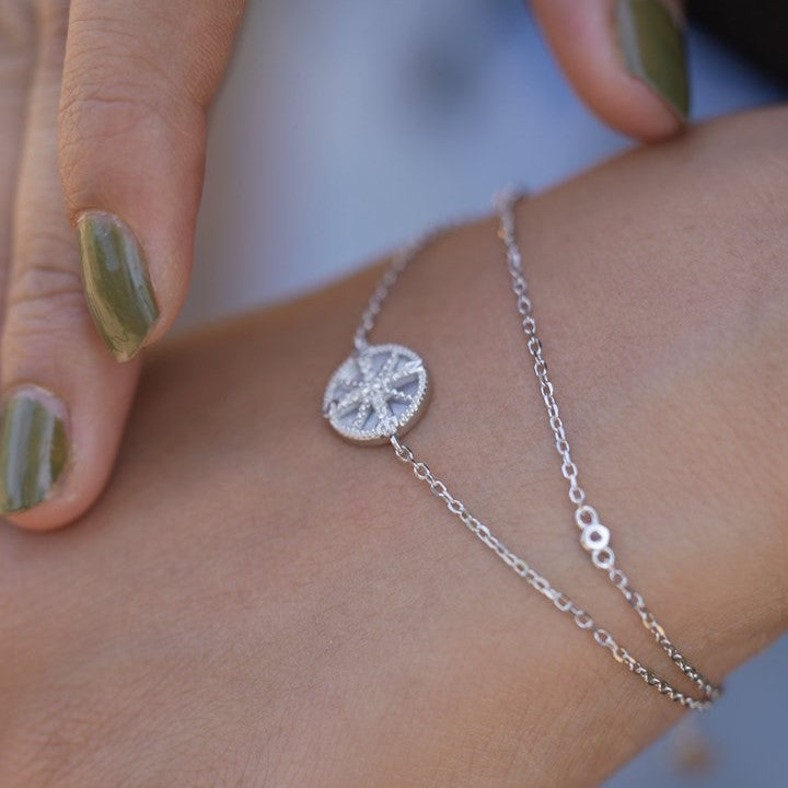 MOP Zircon 925 Sterling Silver Bracelet