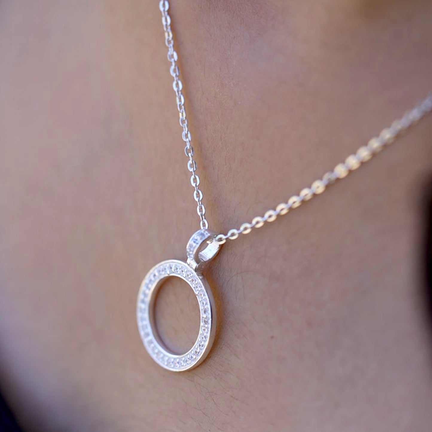 Sparkle Round Shape 925 Sterling Silver Pendant