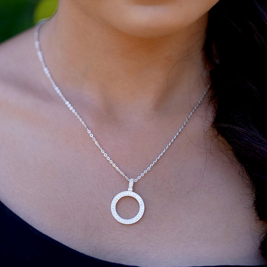 Sparkle Round Shape 925 Sterling Silver Pendant