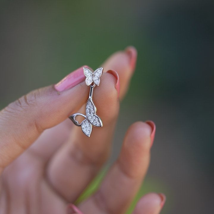 Butterfly Diamond 925 Sterling Silver Earring