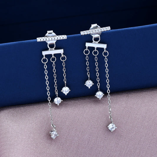 Dangling Diamond 925 Sterling Silver Earring