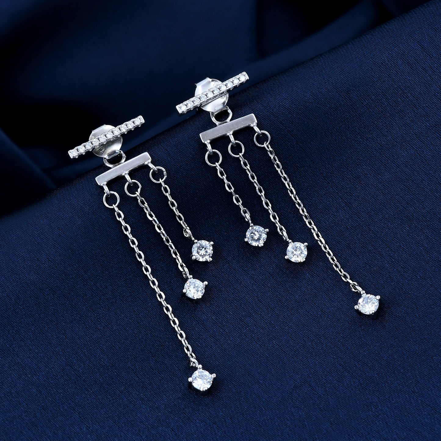Dangling Diamond 925 Sterling Silver Earring