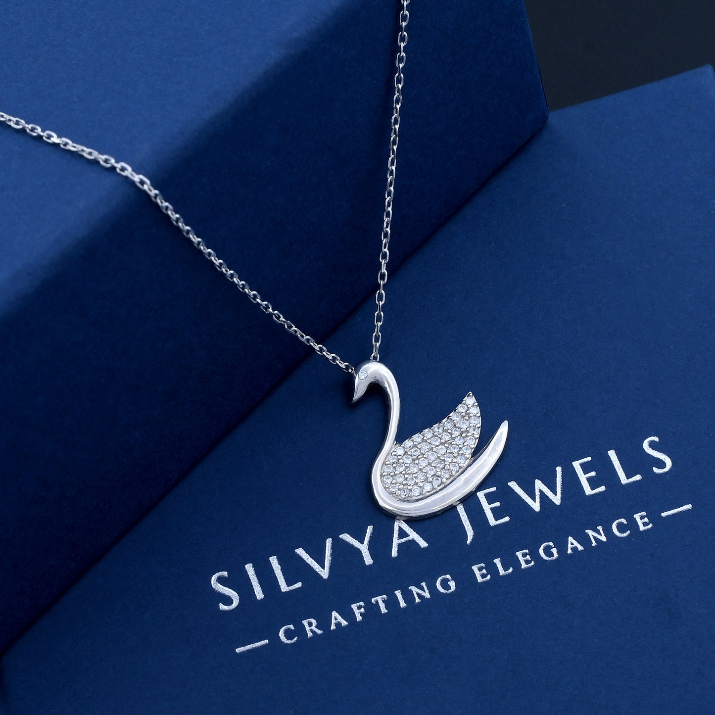 Serenity Swan Design 925 Sterling Silver Pendant