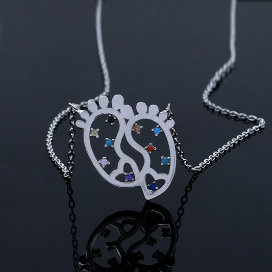 Little Baby Feet Design 925  Sterling Silver Pendant