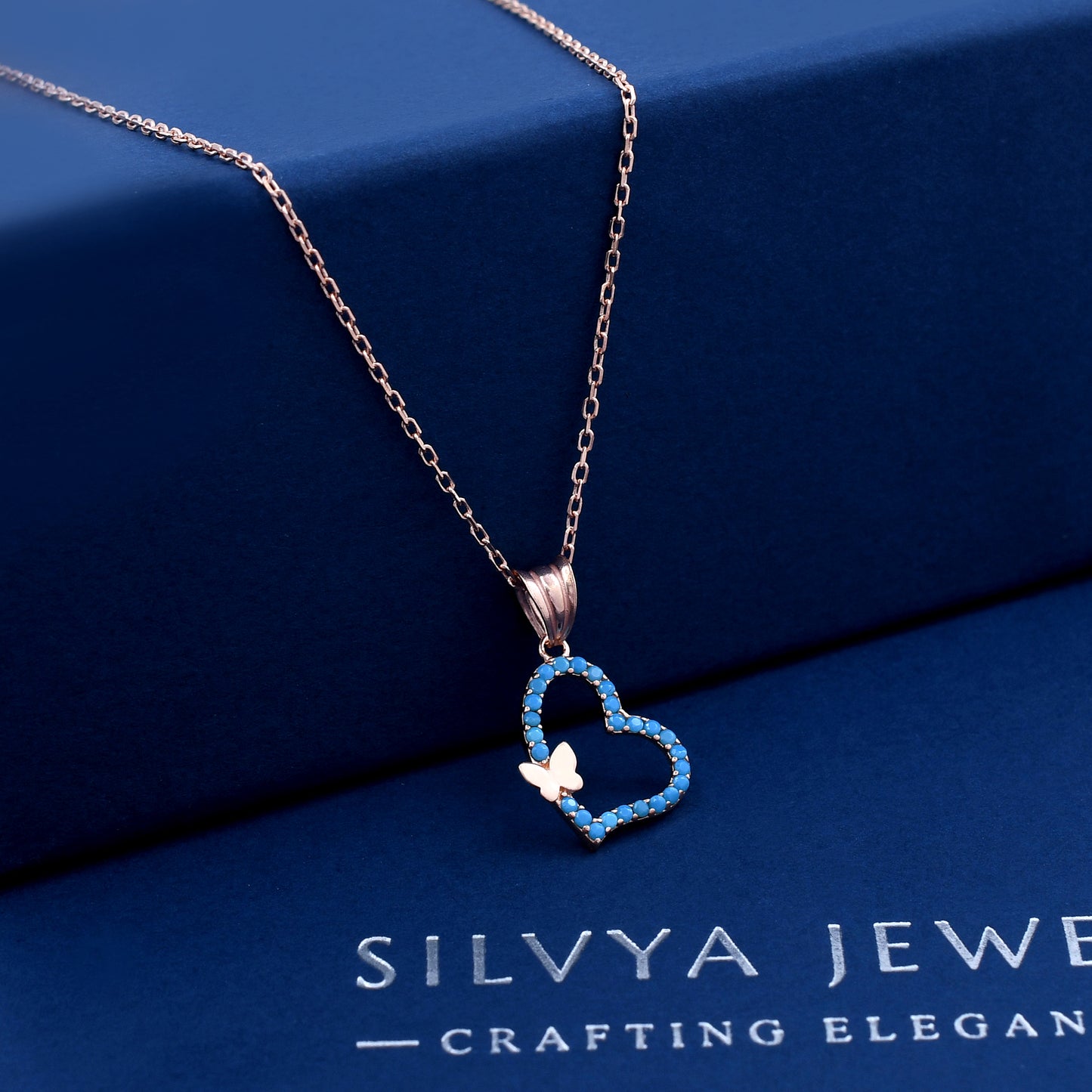 Butterfly Heart Design 925 Sterling Silver Pendant