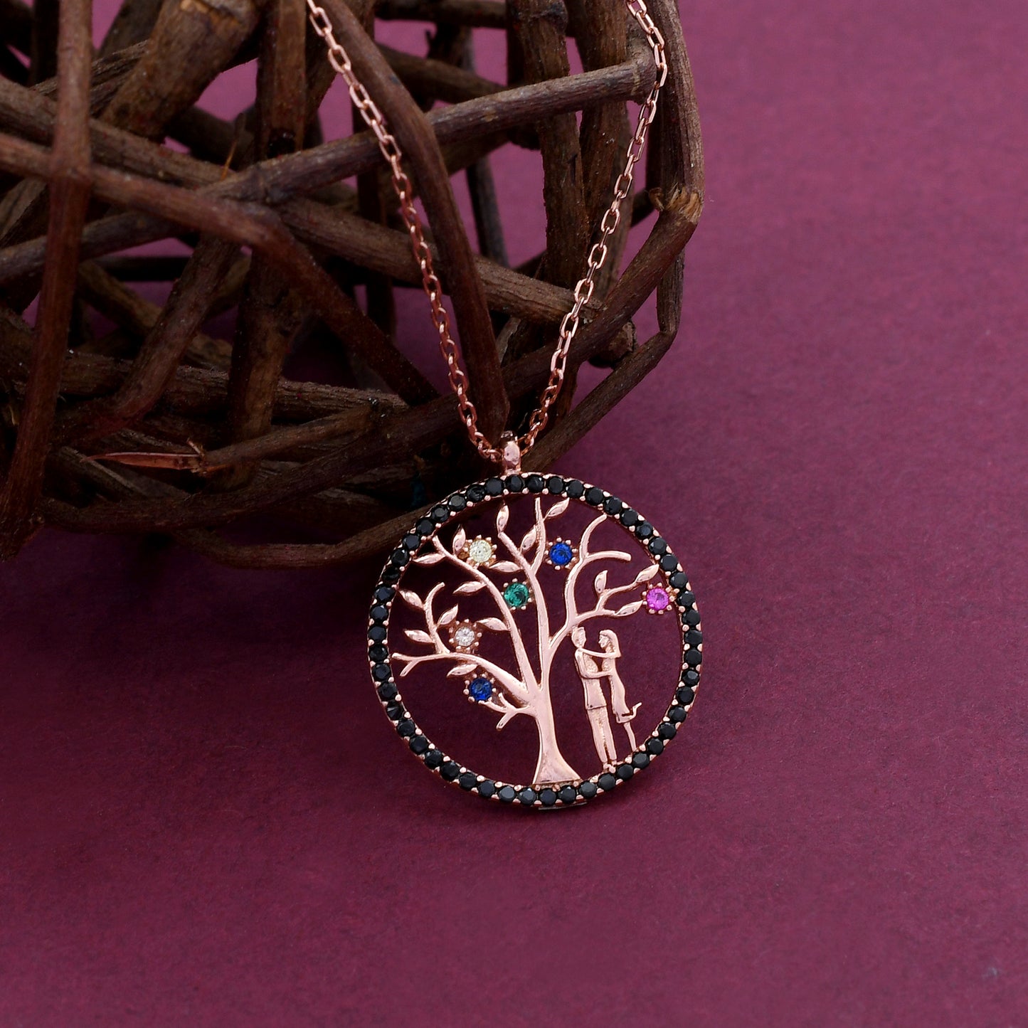 Valentine Tree Couple Design 925 Sterling Silver Pendant