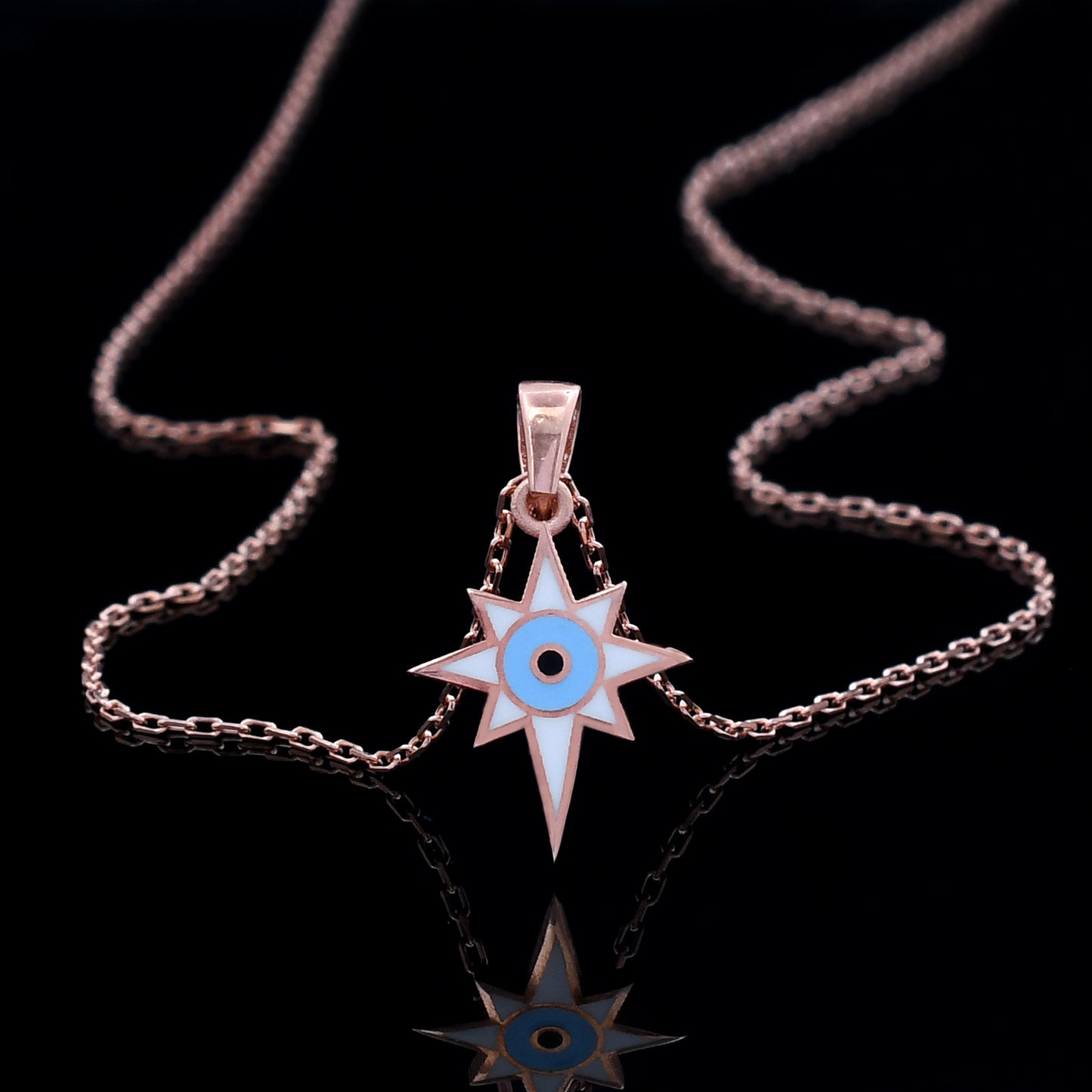 Star Evil Eye Design 925 Sterling Silver Pendant
