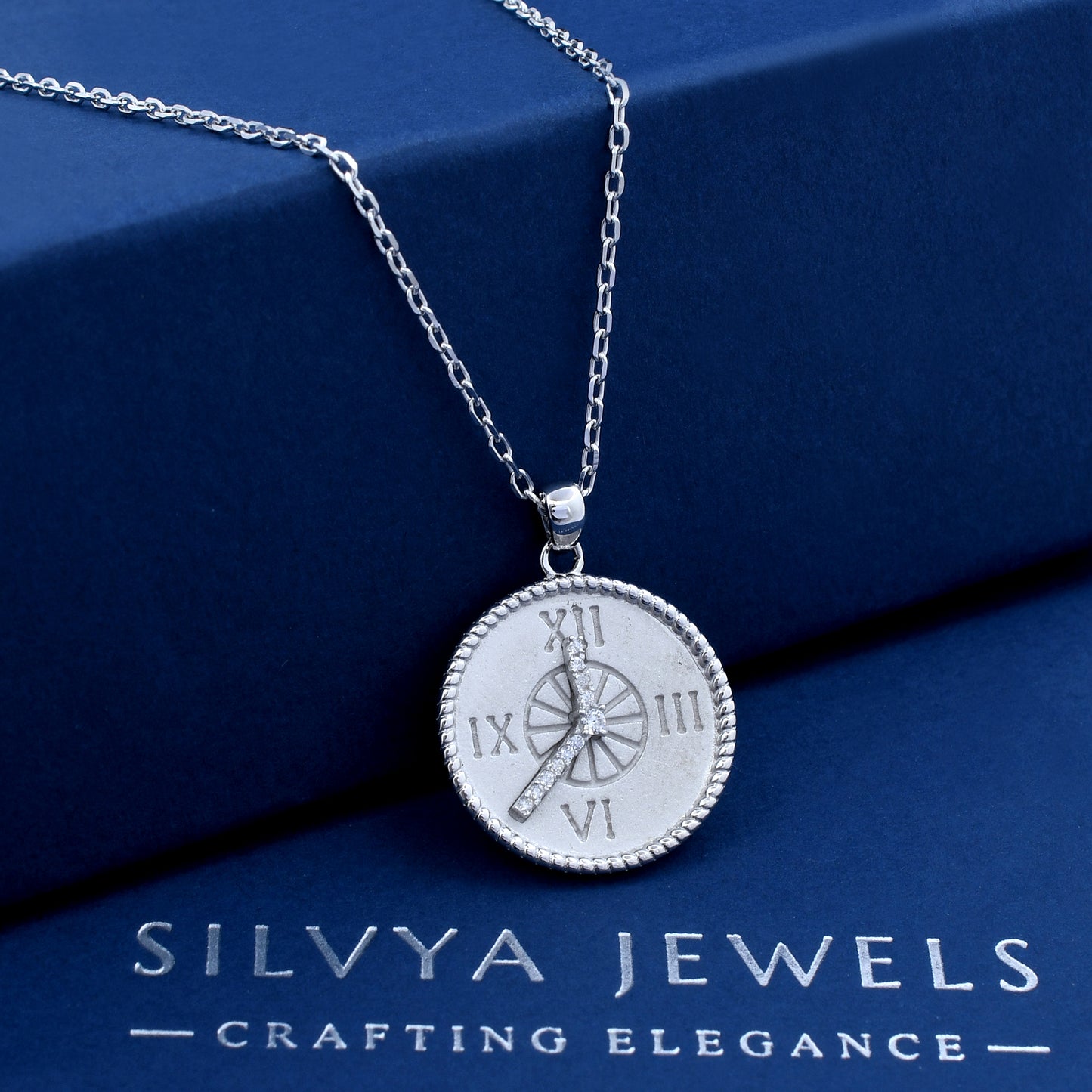 Antique Watch 925 Sterling Silver Pendant