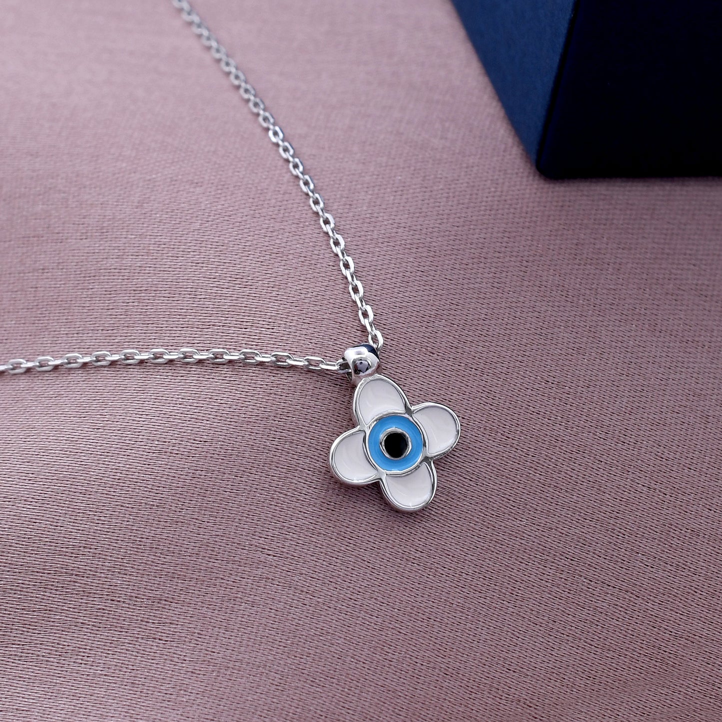 Floral Evil Eye 925 Sterling Silver Pendant