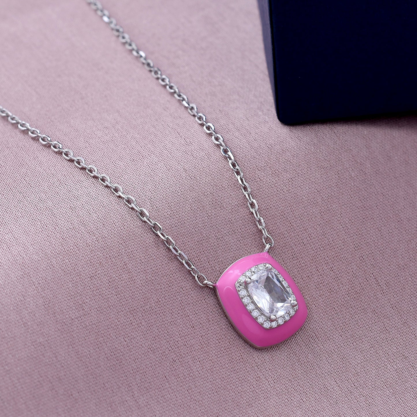 Sparkling Square Design 925 Sterling Silver Pendant