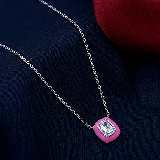 Sparkling Square Design 925 Sterling Silver Pendant