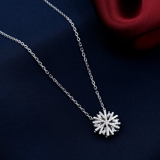 Cubic sunflake 925 Sterling Silver Pendant