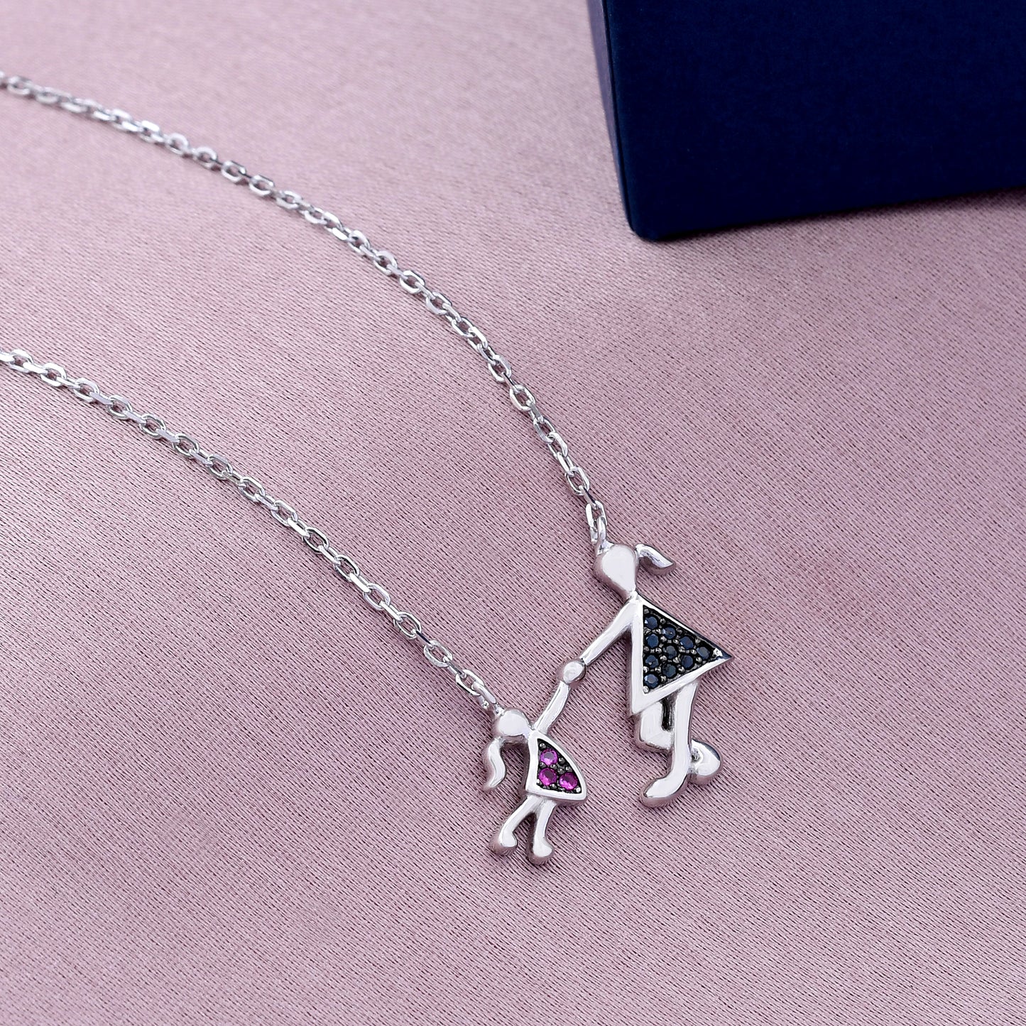 Mother and Daughter Design 925 Sterling Silver Pendant