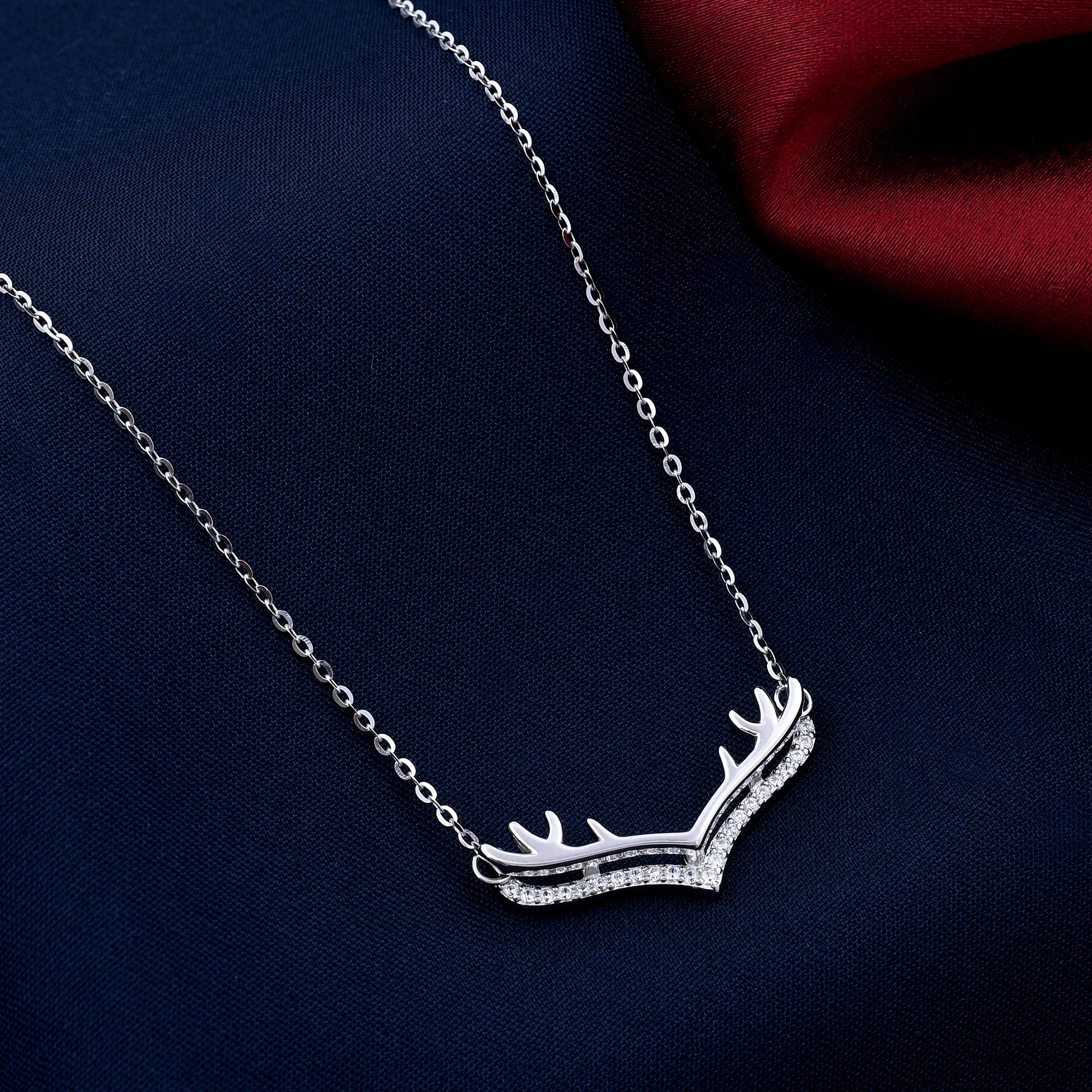 Deer Antler Design 925 Sterling Silver Pendant