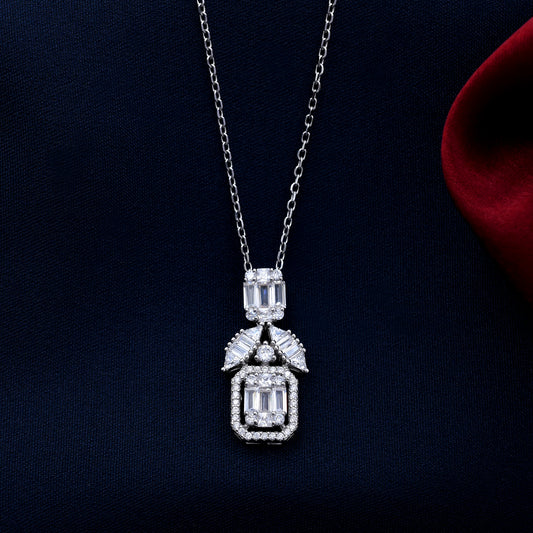 Fancy Diamond Design 925 Sterling Silver Pendant