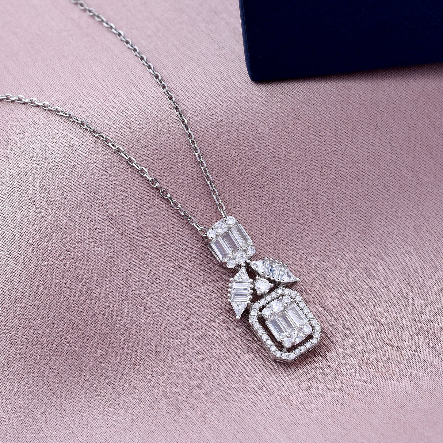 Fancy Diamond Design 925 Sterling Silver Pendant