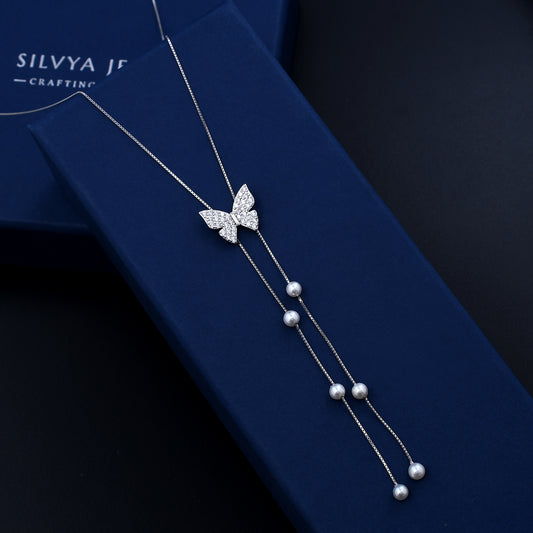 Pearl Butterfly Design 925 Sterling Silver Pendant