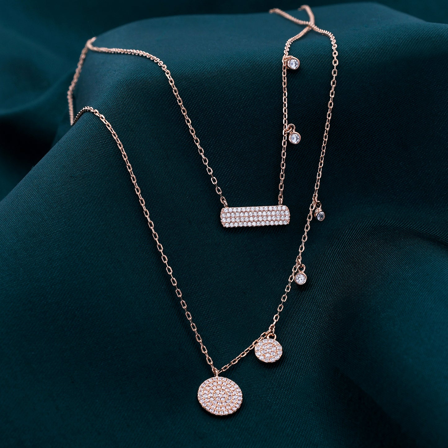 Layered Rose Gold 925 Sterling Silver Necklace