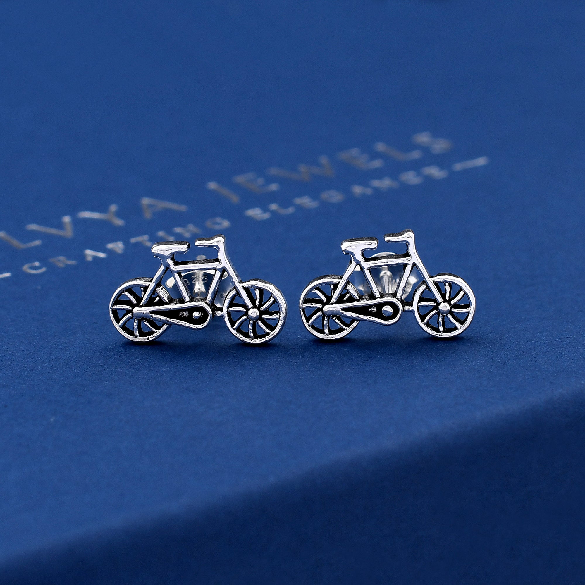 Bicycle Design 925 Sterling Silver Studs