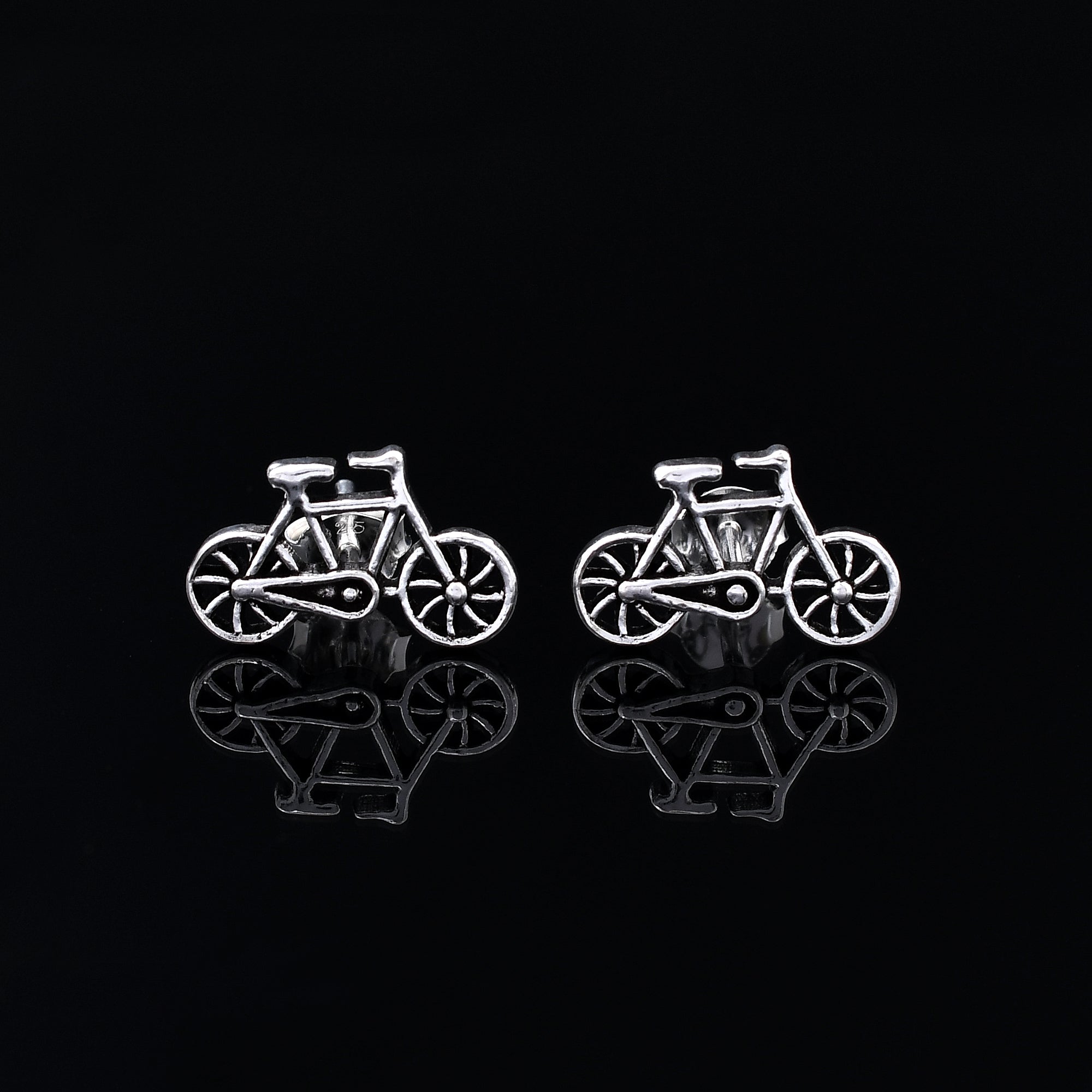 Bicycle Design 925 Sterling Silver Studs