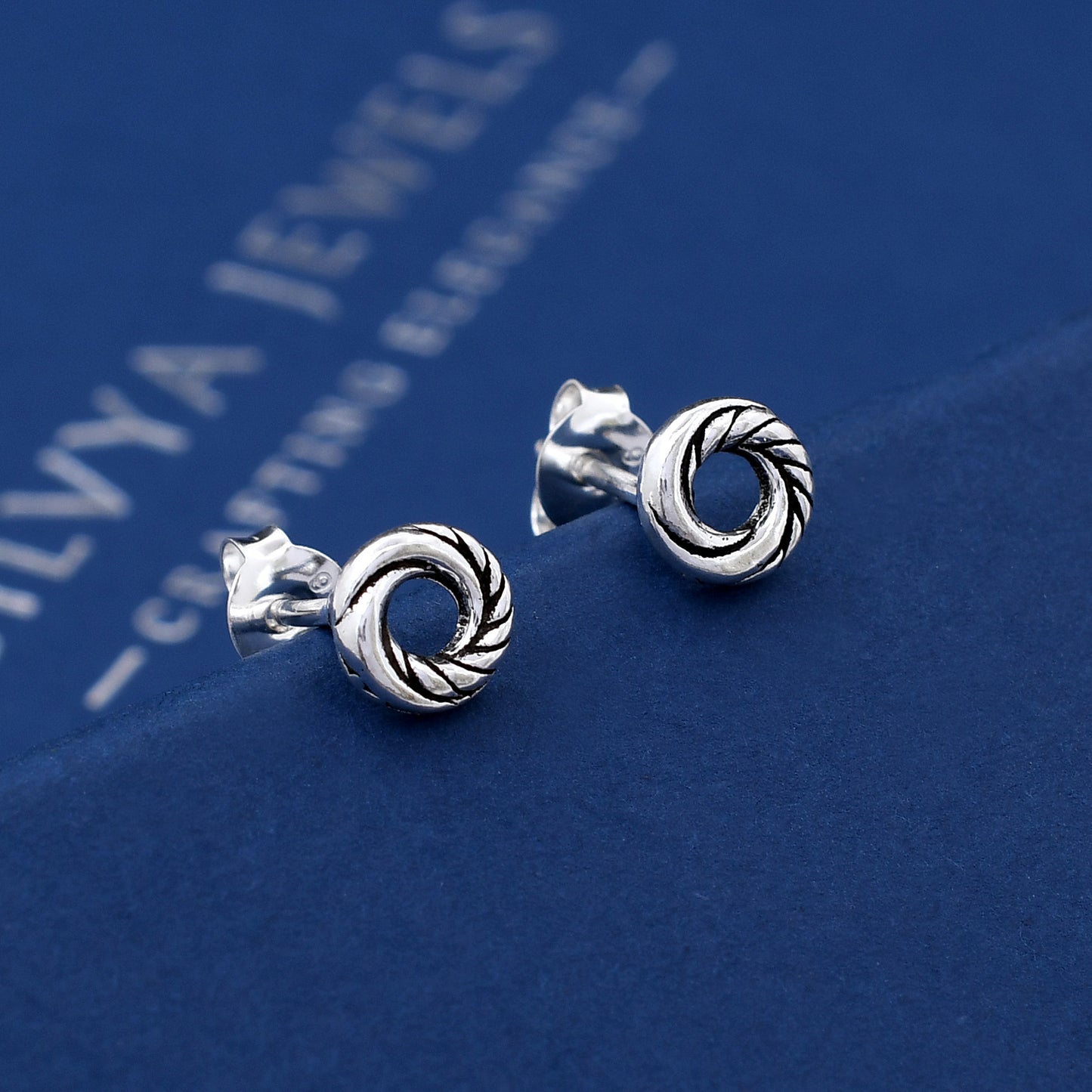 Tiny Rope Open Design 925 Sterling Silver Studs