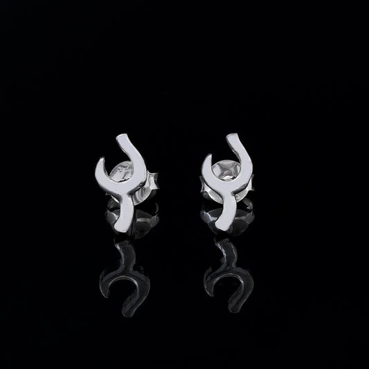 Diamond Horseshoe 925 Sterling Silver Studs